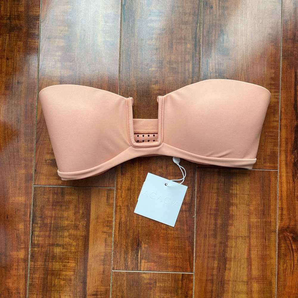 NWT ACACIA SWIM Nude/Tan Bandeau Top Size M